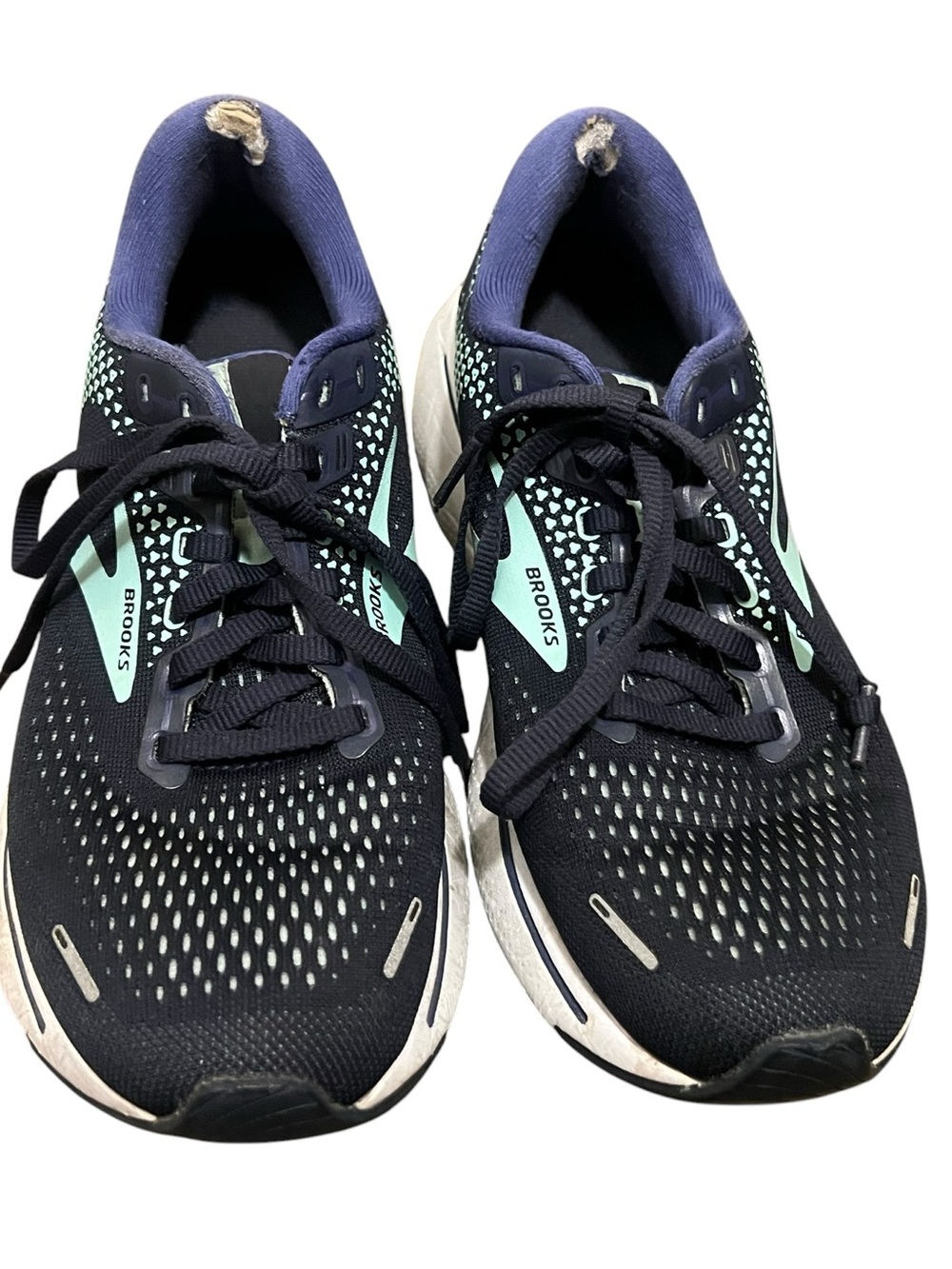 Brooks Ghost 14 Black Blue Teal Size 7.5